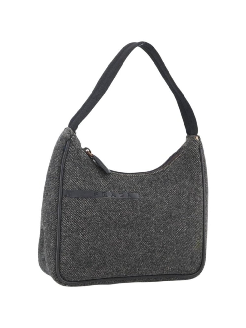 PRADA Hand Pouch Wool Gray